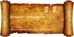 Basmár Benjámin névjegykártya
